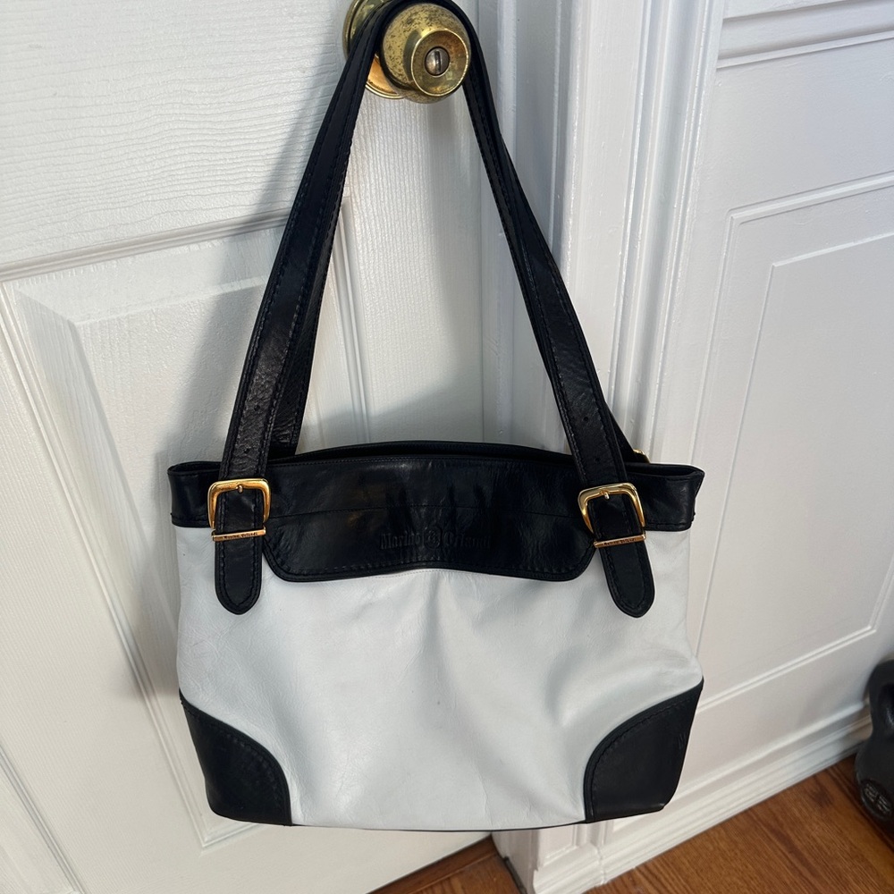 Marino Orlandi Black and White Leather purse.